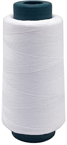 2500 Yards / 10 Colors Available High Strength Bonded Polyester Sewing Thread, 40S/2 All-Purpose Connecting Threads for Upholstery, Outdoor Market, Beading, Purses, Jeans, Leather (White)