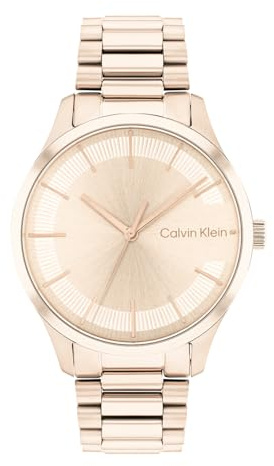 Calvin Klein Orologio Analogico al Quarzo Per Uomo e Donna Collezione ICONIC BRACELET - 35MM con Cinturino in Acciaio Inossidabile Color Oro Rosso - 25200042