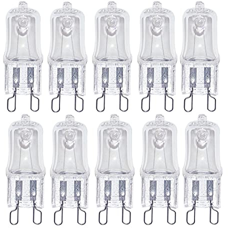 10x G9 Halogen Bulbs 33W 230V 2800K Warm White Clear Capsule Halogen Lamps Dimmable, No Strobe, No Flicker (watts, 33)