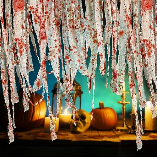 164 Ft Halloween Creepy Blood Cloth, Scary Bloody Gauze Cloth Decoration