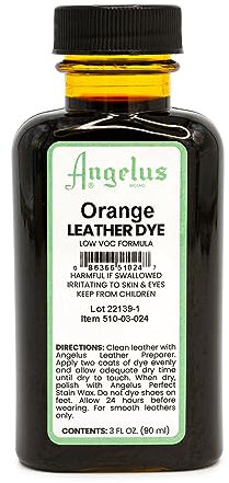 Angelus Lederfarbe – Flexible Lederfarbe für Schuhe, Stiefel, Taschen, Handwerk, Möbel und mehr, 85 g (orange)