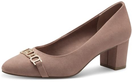 Marco Tozzi by Guido Maria Kretschmer - Decolleté da Donna con Tacco a Blocco, Beige, 37 EU