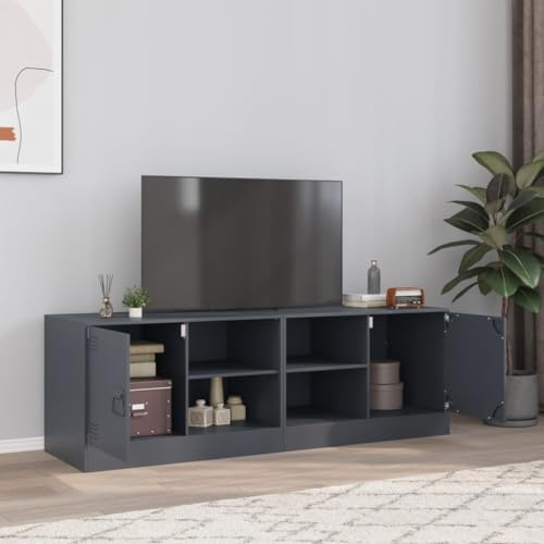 ShGaxin TV-möbler 2 stycken stål grå antracit 67 x 39 x 44 cm, TV-bord, TV-skåp, TV-bord, vardagsrumsmöbler, TV-bord, vardagsrumsbord, TV-bord - 841696