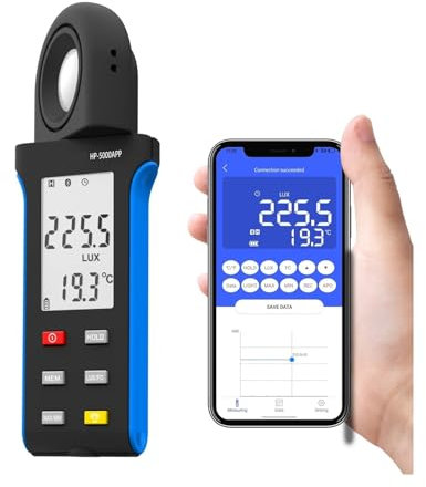 Mesureurs de lumière, Luxmètre haute peormance avec application e Polyvalent, précis et riche en fonctionnalités for la mesure et l'analyse professionnelles de la lumière(HP-5000APP)