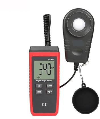 Luxómetro Portátil, UT383S Luxómetro digital de 200.000 LUX Luminancia Lux FC Prueba Máx. Mín. Iluminómetros Fotómetro,Precisión Reacciones Rápidas