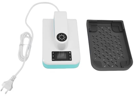 Fafeicy Machine de Prensa de Calor de Mano Presiona a Calor Portátil de Transferencia de Calor con una Temperatura Ajustable de 6.8x4.5 Pulgadas de Ajuste de hasta 400 ℉ Para Camisetas (Enchufe de