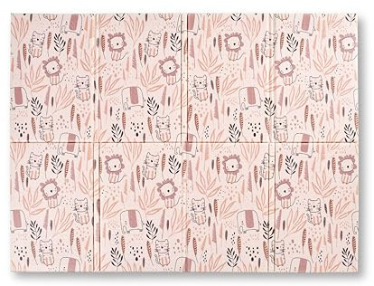 Nuby Foldable Reversible Baby Play Mat, 90 x 120 cm, 0M+, Safari | Waterproof Floormat, Easy to Clean with 2 Designs, Folds up for Easy Storage, Perfect for Fun Safe Baby & Toddler Play