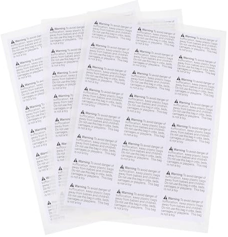 ANDRESLAD Étiquettes D'avertissement Autocollantes 65 X 35 Mm Blanches, Lot de 1000 Pièces, Imperméables et Auto-adhésives pour Emballage et Expédition Sécurisée