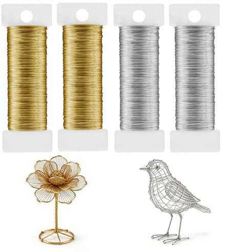 4 Rolls 0.3mm/28 Gauge Thin Wire for Crafts 656ft Thin Jewelry Wire