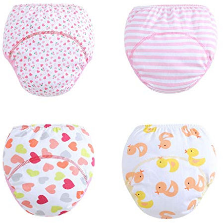 Fandecie Baby Töpfchen Trainingshose 4er Pack Wasserdicht Baby Lernwindel Trainerhosen Unterwäsche Windeln Windelhose zum Toilettentraining Töpfchentraining