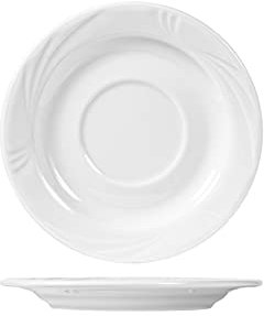 H&H 4413917 Piattino Per Tazza Da Brodo Arcadia, Porcellana, Bianca