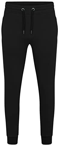 HRM Unisex 1500 Premium Joggingpants I Fair Trade Jogginghose Damen & Herren, 285 g/m² I Aus 70% Baumwolle & 30% recyceltem Polyester, Black, XS