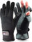 normani Anglerhandschuhe aus Neopren mit umklappbaren Fingerkuppen und Silikon-Innenseite Farbe Schwarz/Grau Größe M