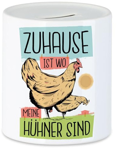 Hey!Print Zuhause Ist Wo Meine Hühner Sind Spardose Huhn Fans Hühnerhof Chicken Eier Geschenkidee