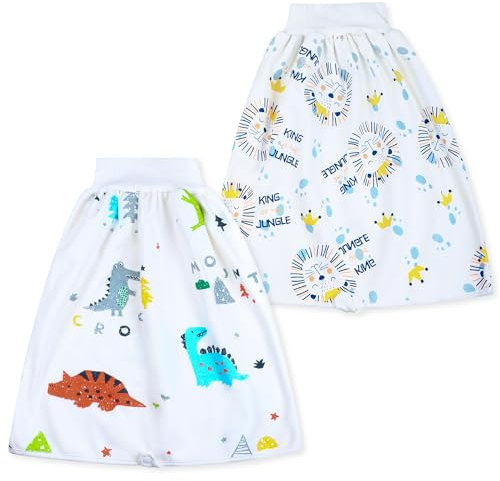 FLYISH DIRECT Baby Windelrock 2 Stück Sleepy Windelhose für Kinder, Hohe Taille Töpfchen Trainingshose Baumwolle für das Töpfchentraining, M(0-4T)
