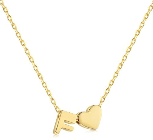 Cadena de corazón con letras para mujer, collar con colgante de corazón, cadena de letras doradas, iniciales personalizadas, A-Z, cadena con nombre, cadena de corazón, cadena de amistad, acero