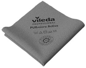 cubex professional Paños multiusos PURmicro Active de microfibra con revestimiento de PUR de 38 x 35 cm para una limpieza al 100% segura y eficaz (PURmicro Active GRIS, 5 panes)
