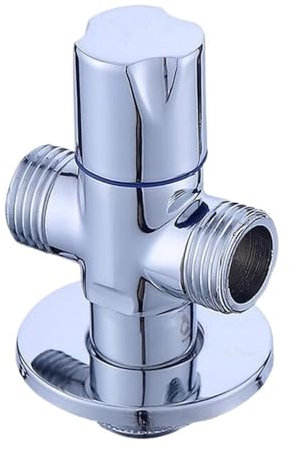 AQXYWUIO Hot and Cold Logo Angle Valves Brass Chrome Plated Valve Bathroom Accessories Angle Valve for Toilet Sink Prevent Backwater(Cold)