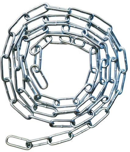 Heavy Duty Rust and Corrosion Proof Galvanised Metal Link Chain Stainless Steel for Bike Lock Padlock Security Gate Fence Gym Weight Lifting Extra Strong Long Length Welded (3MM, Chrome, 2 Metre)