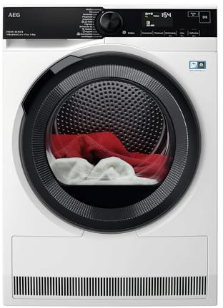 AEG Wärmepumpentrockner 8 kg, Serie 9000: AbsoluteCarePlus Daunentrocknung, Punktgenaue Trockenergebnisse mit 3D-Scan Restfeuchteermittlung, Energiekl. C, Trommelbeleuchtung, TR9M75680