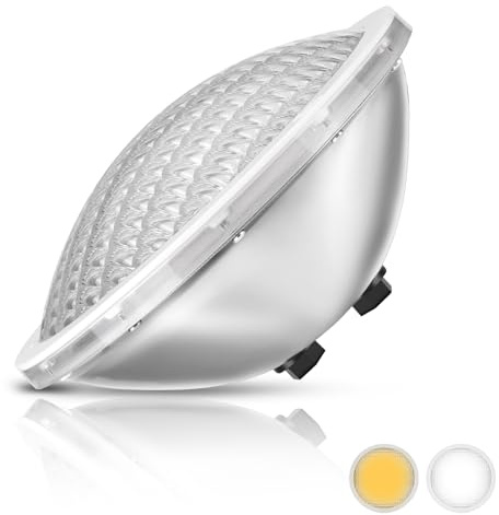 OSREE PAR56 LED-poolbelysning, 30 W, rostfritt stål 316L, undervattensstrålkastare, inte dimmbar, 3000 lm, 12 V AC/DC, poollampa, IP68-vattentät för film, färdig och betongpool, kallvvitt