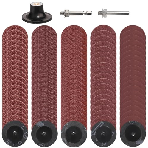 Shineboc 103Pcs 2 Inch Quick Change Sanding Discs Die Grinder Abrasive Set with 1/4 Shank Power Drill Accessories for Metal Wood Surface Grinding Polishing Deburring Rust & Paint Removal