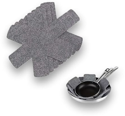VGE Separatori per Pentole in Feltro - 10 Pezzi 26x26 cm, Proteggi Padelle Antiaderenti, Salvapadelle per Pentole Acciaio Inox, Divisori Cucina per Organizer Cassetti, Protezioni Anti Graffio