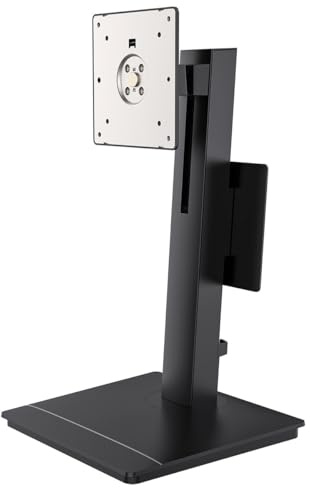 All-in-One Single Monitor Stand With HTPC Mount, For 23-27 Inch Screen, 360 Degree Rotation, Adjustable Height, Swivel and Tilt, Max VESA 100x100mm, With Mini PC VESA Mount