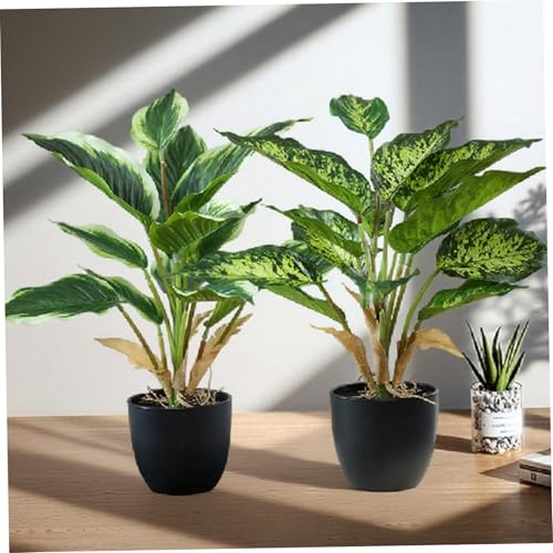 2 st 40,6 cm Real Touch Faux Plants i dekorativa krukor, inomhus badrum, kontor och kök konstgjord grönska.
