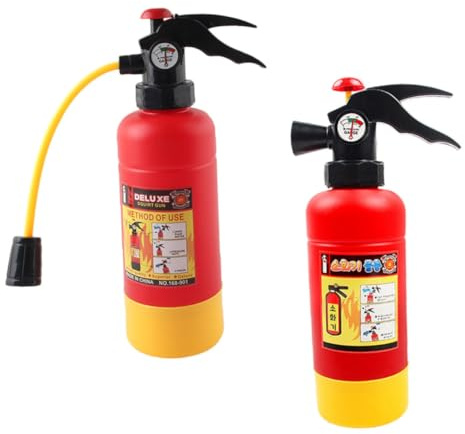WEKAMOS Extintores de Agua de Juguete para Niños, Simulación de Bomberos, Tamaño Pequeño, Plástico Seguro y, 2 Piezas, Juguetes Acuáticos para Verano y Juegos al Aire Libre