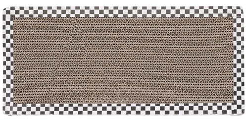 Milisten Rascador para Gatos de Cartón Corrugado 43X20X2 CM Tablero Reutilizable Diseño de Tablero de Ajedrez Blanco Resistente al Desgaste para Interiores Juguete Interactivo para