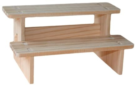 BOKIOESDE Slitstark trähylla för uppställning av,2 lager 40 cm | smyckesfigurer på bänkskiva med lättrengjorda funktioner, smyckeshylla för uppställning av godisfigurer, bufféer
