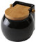 Salero con tapa de bambú y cerámica negro de 13x12x11 cm - LOLAhome
