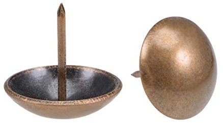 sourcing map Clou Tapissier Clou Ameublement Clou Meuble Punaise Pointe Tapissier Tapis Décoration 25mm Tête Diamètre Rond Pouce Cuivré pour Sofa Dosserets 50 Pcs