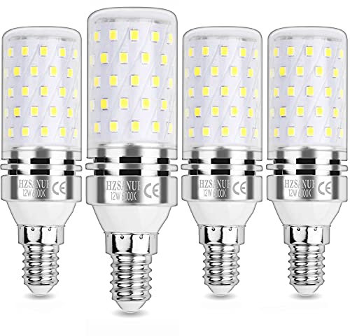 HZSANUE E14 Bombillas Maíz LED 12W,Pequeño Tornillo Edison Bombilla, 6000K Blanco Frío, 1350LM, Bombillas Incandescentes de 100W Equivalentes, No Regulable, Paquete de 4