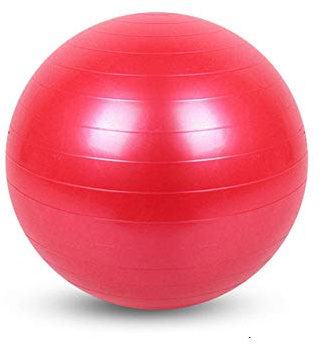 CUTIECLUB Chiatai Ballon d'exercice, Support de Balle de Gymnastique avec Balle d'accouchement à Pompe Rapide pour Yoga Pilates Fitness Grossesse Rouge 45 cm