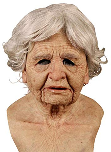 ZARQ Maschera per anziani, maschera realistica in lattice, ideale per feste in maschera, Halloween, spettacoli teatrali, decorazioni artigianali