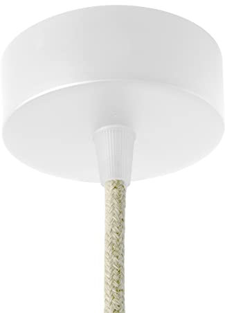 AMARCORDS - Florón de metal, color BLANCO, carcasa de la lámpara completa con accesorios de abrazadera de cable, tornillos y soporte de techo. Diámetro 77 mm altura 26 mm