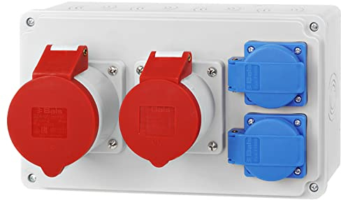 ADELID Baustromverteiler Wandverteiler 1x 16A 1x 32A 5-polig 400V CEE 2x 230V Bals Schuko Steckdosen IP65