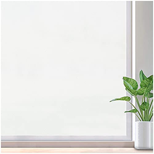 Lifetree Window Film Privacy for Glass Windows, White Frosted, 115x200cm | Opaque Glass Stickers, Non-Adhesive Static Cling Removable Anti-UV Frosting Film For Home Office