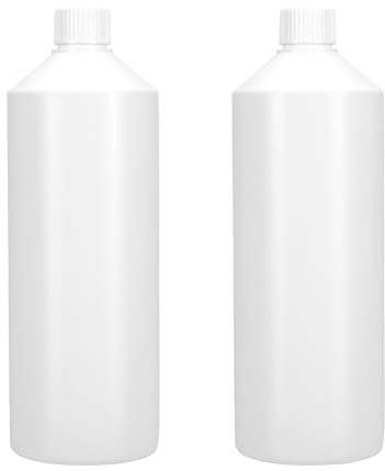 TEC 1 Litre Plastic Bottles HDPE UK Made Non Leak Screw Lids Caps 28mm 30% Recycled Water Chemicals Empty (2)
