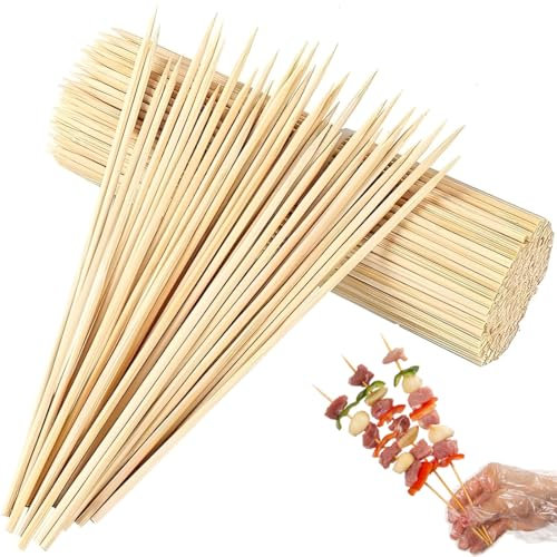 VAEIORP 100 pcs Bambusspieße Holzspieße Bambus Grillspieße BBQ Spieße für Grills Buffets Früchte Lagerfeuer und Bastelarbeiten