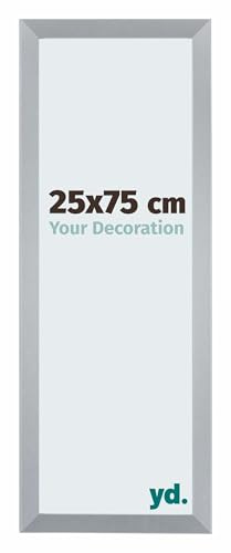 yd. Your Decoration - Cadre 25x75 cm - Argent Brillant - Cadres Photo en MDF Avec Verre acrylique - Anti-Reflet - Cadre 25x75 - Catania