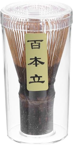 HARFINGTON Matcha Green Tea Whisk 100 Prongs Japanese Bamboo Whisk Chasen Preparing Matcha Powder Brush Tool Tea Traditional Scoop, Purple Yellow
