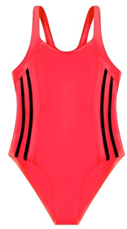 Maillot de Bain Sportif pour Filles, Maillot de Bain Une pièce, Vêtements de Bain athlétiques avec Bretelles épaisses pour Enfants de 8 à 16 Ans (LA638-Red, 10-12 Years)