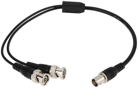 The Lord of the Tools BNC Coaxial Y Splitter Cable BNC Female to Dual BNC Male Adapter Cable for CCTV System Radio Modem Camera Total Length 40cm BNC Splitter 2 in 1 Out Coax Jumper Cable