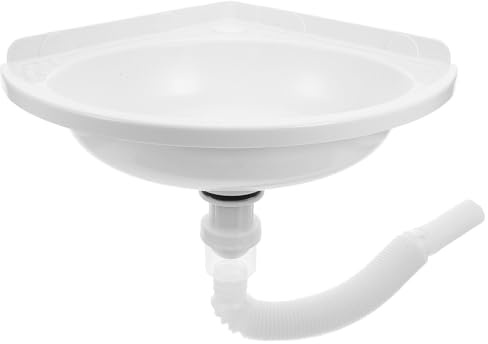 HAMPPLIES Lavabo de Baño de Esquina Triangular Pequeño Colgante de Pared para Espacios Reducidos para Baños y Balcones Compactos Optimiza Espacio con Diseño Moderno y Funcional