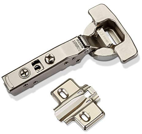 Master Toolless T45 Charnière à Boîtier Butée de Coin 110° avec Amortissement (Soft-Close) Plaque de Croisement avec