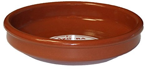 Azofra - Casseruola rotonda in terracotta, diametro esterno 19,6 cm, diametro interno 17,7 cm, adatta per vitro e forno