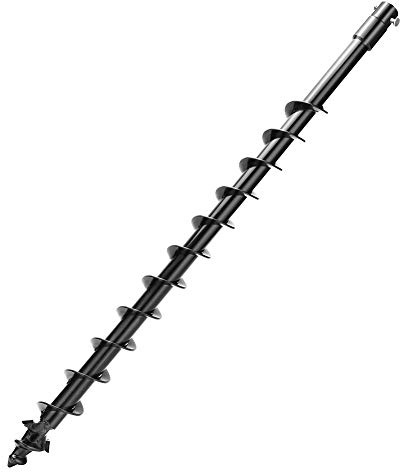 Earth Auger Drill Bit,7/8 Shaft & 31” Length Augers for Gasoline Earth and Ice Auger Power Heads (2 Inch, Black Post Hole Digger)